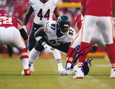 ANDREW BILLINGS signed (2025 CHICAGO BEARS) auto football 8X10 photo W/COA #1