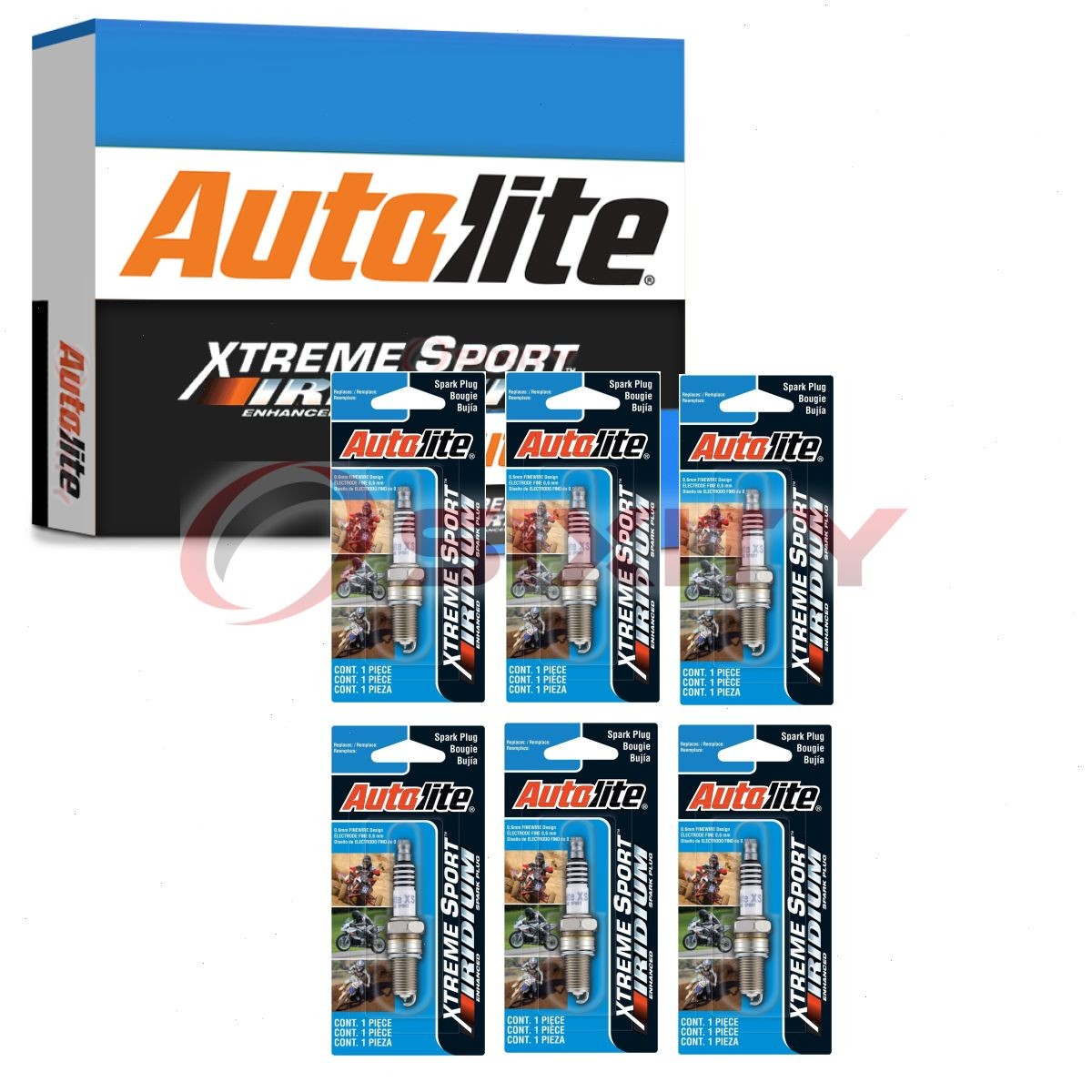 6 pc Autolite Xtreme Sport XS65DP Spark Plugs for WS12E 6597 Ignition Wire ny