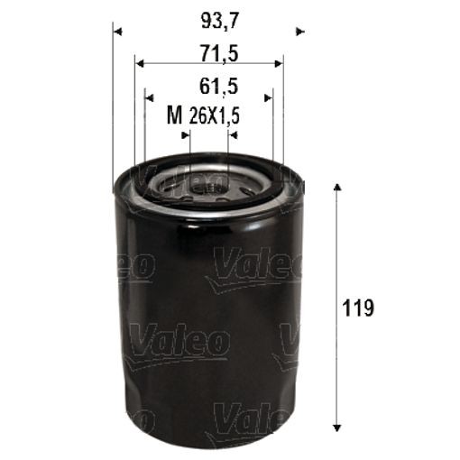 Fits VALEO 586090 OIL FILTER - SPIN-ON TYPE