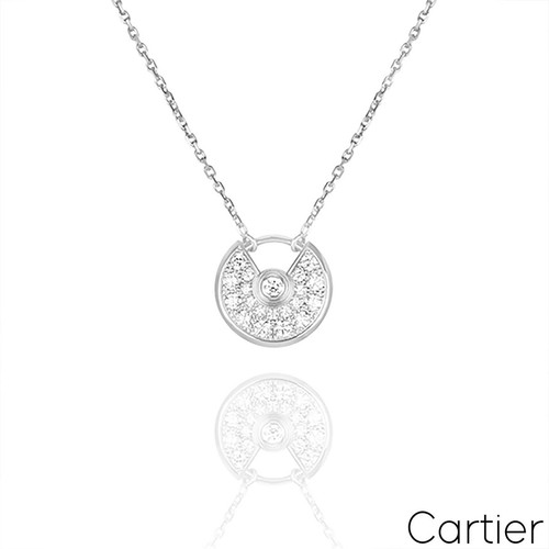 Cartier White Gold Amulette de Cartier Diamond Pendant B3047300