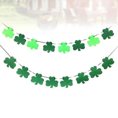 2 STÜCKE Shamrock Fühlte Banner St. Patrick Tag Hängen Flagge Bunting Party