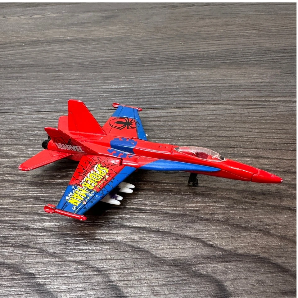 Marvel F/A-18C Maisto 2004 Peter Parker Spiderman Diecast Airplane Toy Red Y2k - Image 4 of 4
