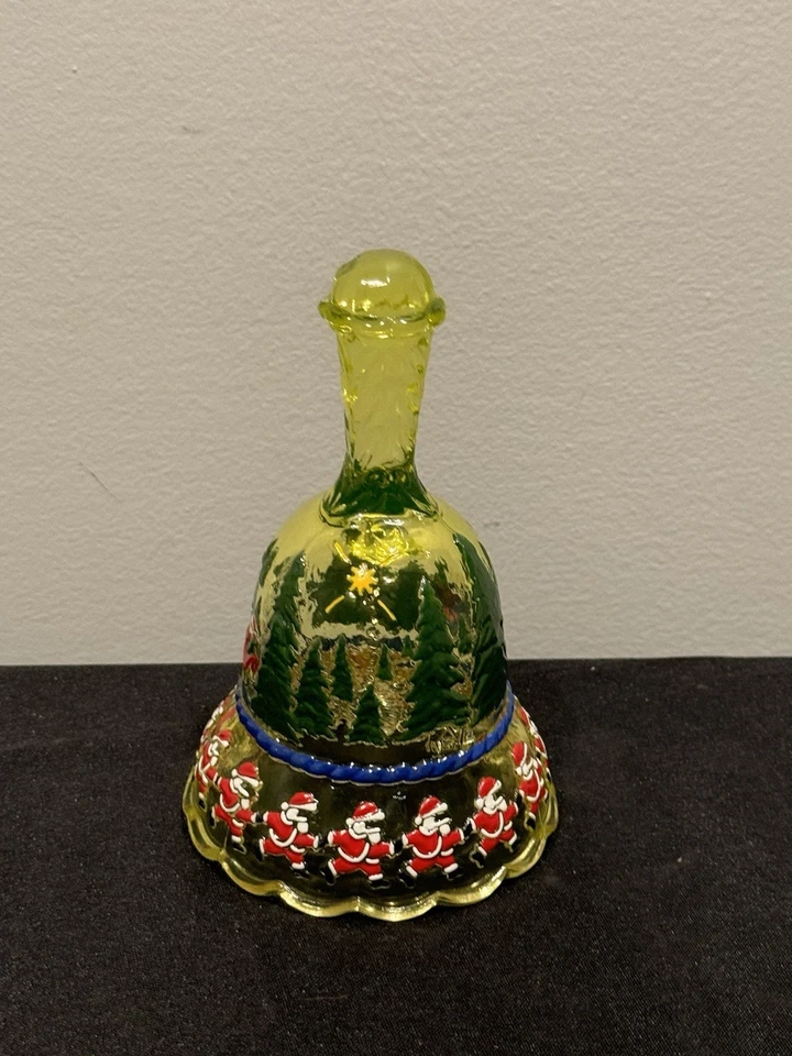 Raro Uranio Vaselina Navidad Santa Boyd Vintage Navidad Santa Bell Foto 3 de 4