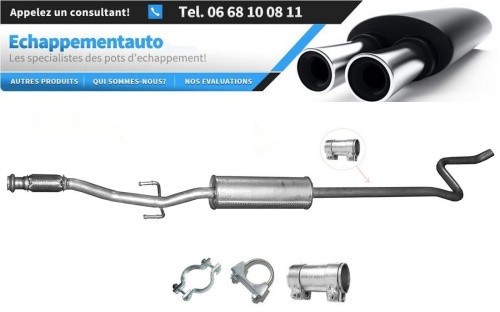 Silencieux central Citroën C3 II 1.4 1.6 VTi dès 2009 OE 1717TK en acier aluminisé