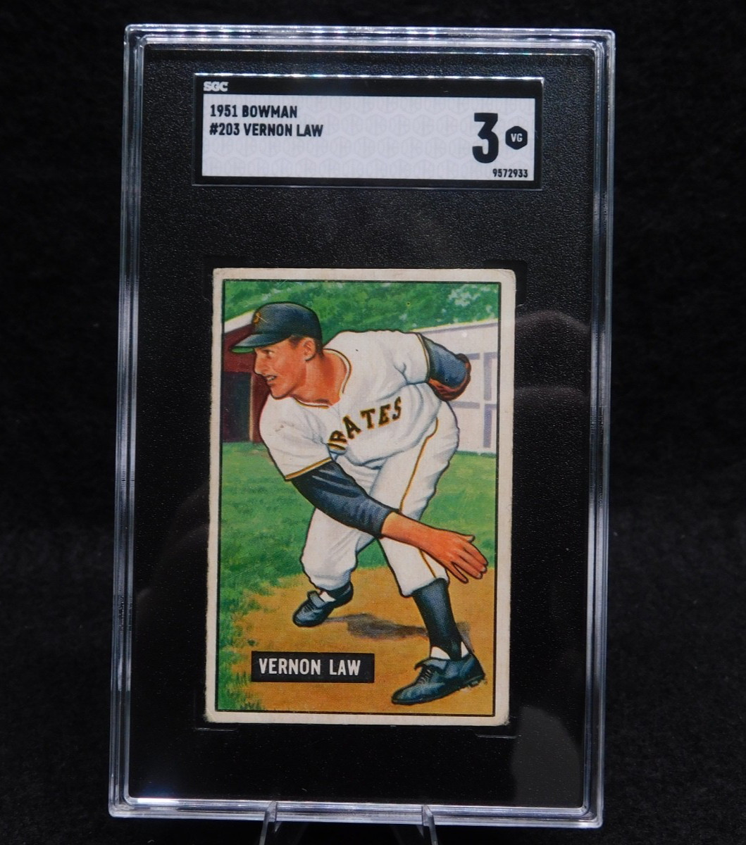 1951 Bowman Vernon Law #203 SGC 3 Pittsburg Pirates