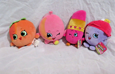 Shopkins Stuffed Plush lot 4 April apricot Ice Cream Queen, Lippy, June Balloon