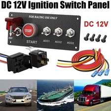 DC 12V Ignition Switch Panel 5 in 1 Car Engine Start Push Button Toggle Panel...