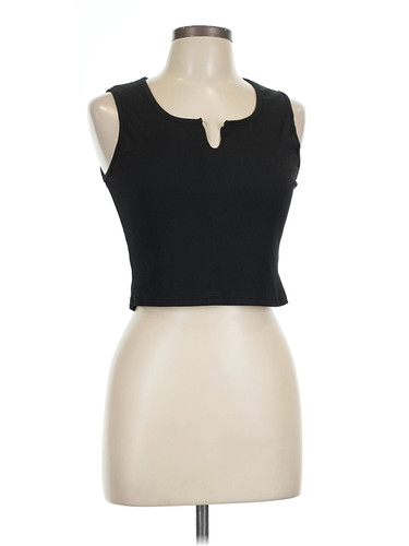 Shein Women Black Sleeveless T-Shirt L