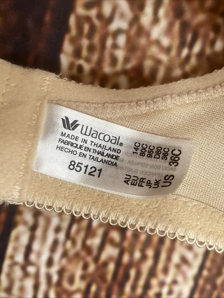 Sujetador Wacoal 85121 Pluma Encaje Con Aros Sin Forro Cobertura Completa Talla 36C Beige Foto 4 de 4