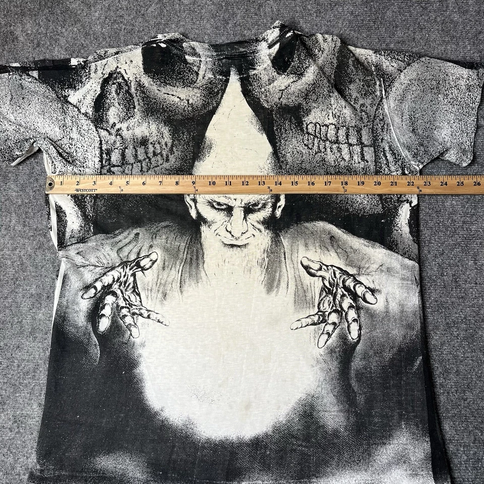 Camiseta De Colección Años 90 Mago AOP Horror Gótico Grunge Para Hombre Camiseta Estampado L Años 90 Foto 4 de 4