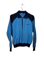 Vintage 70er Adidas Trainingsjacke Blau Wolle Polyacryl Cropped 38 Deutschland