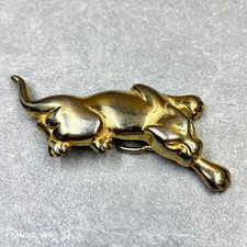 Vintage Gold Tone Panther Jaguar Big Cat Belt Buckle Women's Accessories