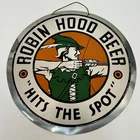 New ListingRobin Hood Beer Leyse Aluminum Co. 10⅛″ Breweriana Lee-See Sign 50s Vintage