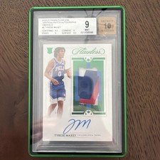 2020 Flawless Tyrese Maxey Vertical Patch Auto Emerald /5 BGS 9/10