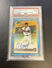 2020 Donruss Optic Oneil Cruz Rated Prospect Signature Carolina Blue /35 PSA 9