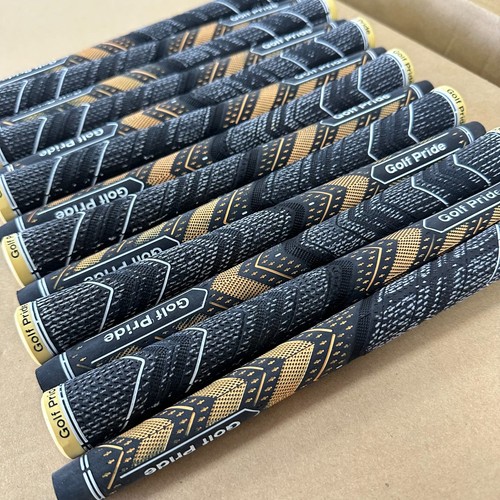 13 pairs of medium black and gold Golf Pride MCC Plus4 grips US warehouse