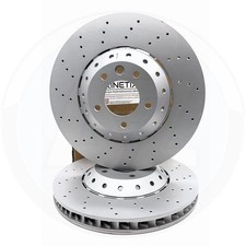 FOR PORSCHE CAYENNE 4.8 Turbo S FRONT LEFT RIGHT DRILLED BRAKE DISCS 390mm