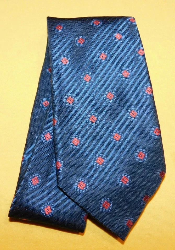 CORBATA HÚNGARO PARÍS HECHA EN ITALIA AZUL/NARANJA A RAYAS/FLORAL - CORBATAS DE DISEÑADOR. Foto 2 de 4