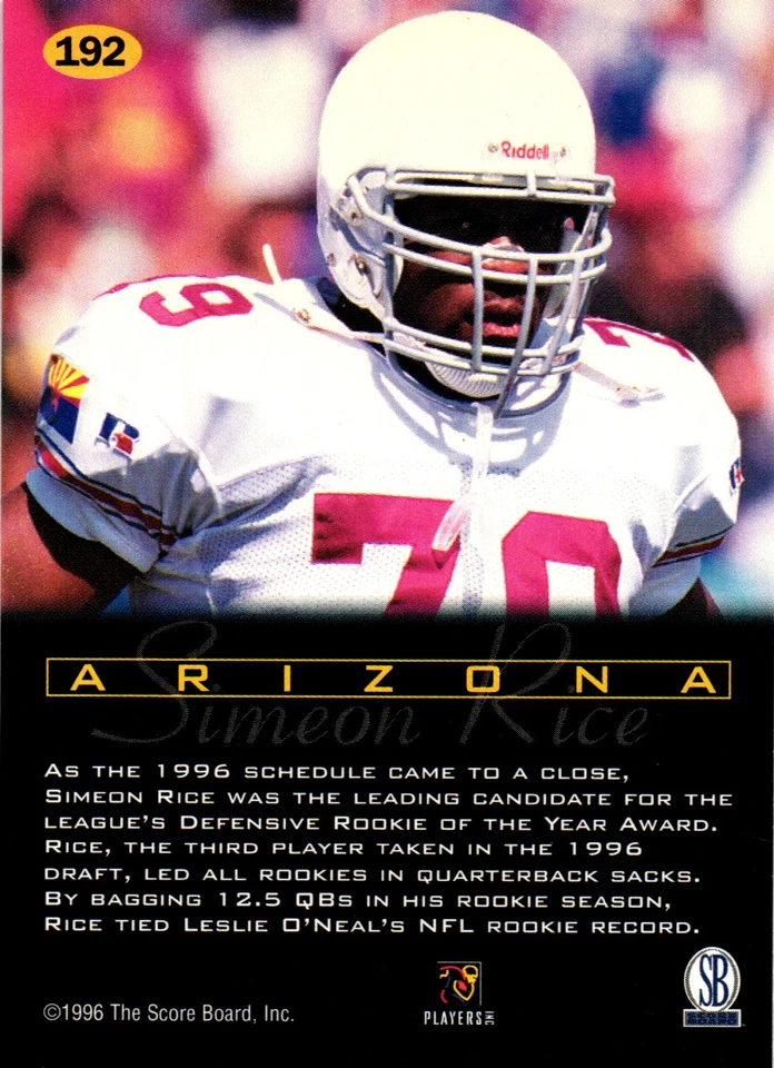 1996-97 Score Board All Sport PPF #192 Simeon Rice - Image 2 of 2