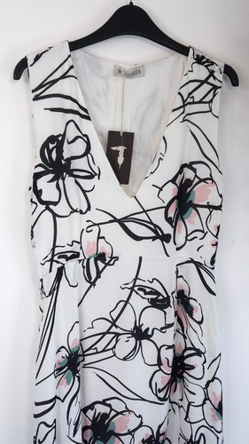 TRUSSARDI Maxikleid Grafik Blumen ärmellos V-Ausschnitt gefüttert Gr. 42 / UK 10 neu mit Etikett - Bild 5 von 15