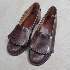 Vintage G.H. Bass Weejuns Kiltie Loafers Burgundy Oxblood Leather USA 8B