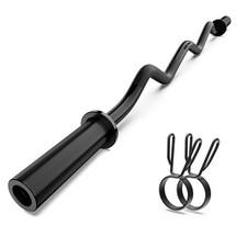 Olympic EZ Curl Barbell Bar, 47" Curl Bar for Weight Lifting, Home Gym Weight...