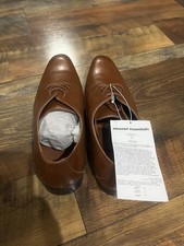 Amazon Essentials Derby Dress Shoes Men's Size 12 Tan Faux Leather Plain Toe