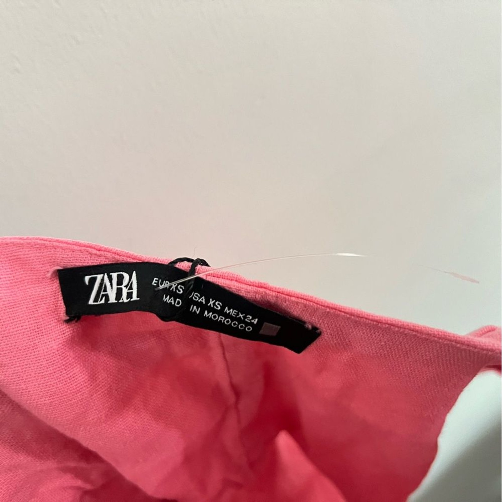 Zara Pink Linen Blend Halter Tie neck Boho Crop Top NWT Womens Size X-Small thumbnail 6