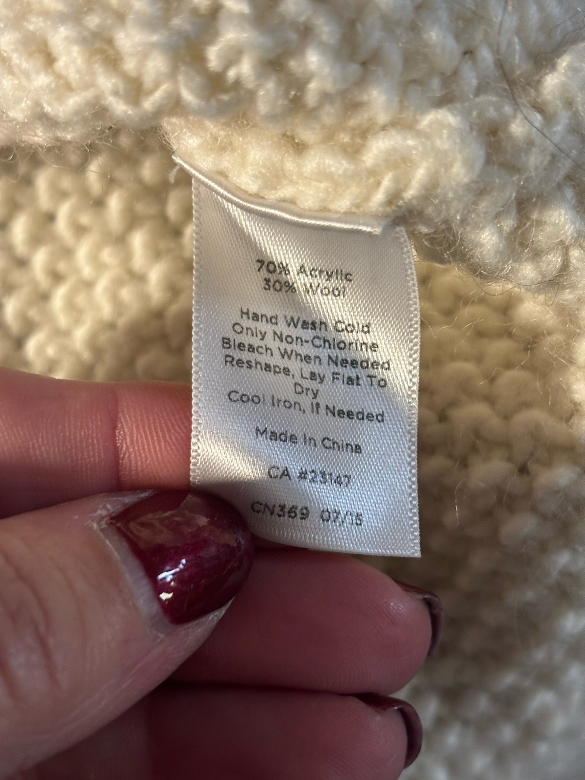 TALBOTS Cable-Knit Sweater Women Medium Off-White Cream Ivory Wool Pom Fisherman thumbnail 7