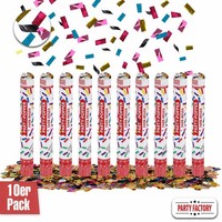 Party Popper 40Cm Farbregen 10Er Set Konfetti Shooter Silvester Party