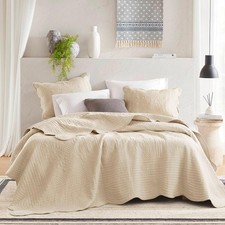King Quilt Set Damask Coverlet Set King Size Bed Cottage Oversized Quilt Set