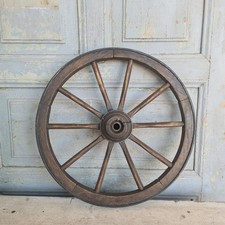 C6178 Massives, altes Wagenrad aus Hartholz | Durchmesser ca. 45 cm