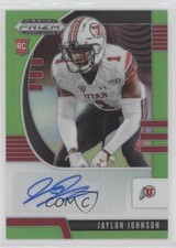 2020 Panini Prizm Draft Picks Rookies Neon Green 22/125 Jaylon Johnson Auto 7m3