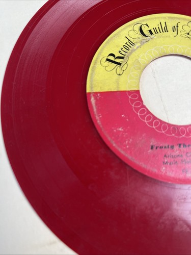 Arizona Cliff Martin FROSTY THE SNOWMAN 1953 7” RED VINYL 45 Record Guild FF 166 - Imagen 2 de 5