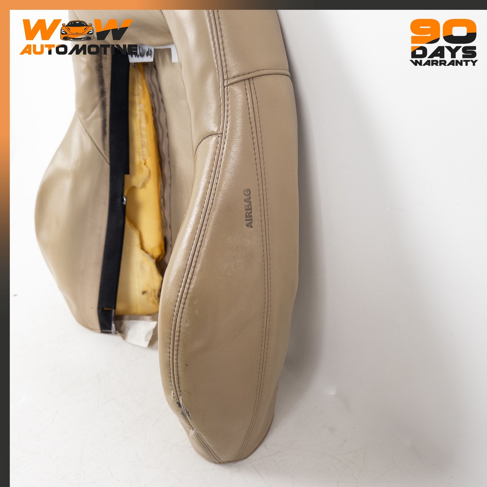 06-10 CHEVROLET CORVETTE C6 FRONT LEFT TOP UPPER SEAT CUSHION LEATHER BEIGE OEM