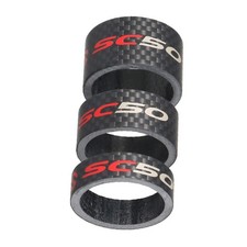 3x Fibra de Carbono Bicicleta Auriculares Vástago Espaciador Horquilla Delantera Lavadora Bicicleta Reemplazo Piezas
