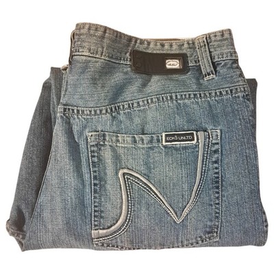 VTG Y2K Ecko Unltd Baggy Fit Blue Denim Jeans Wide Leg Hip Hop Skater Grunge