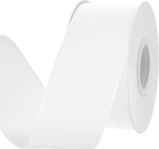 2 Inch X 25Yds White Grosgrain Ribbon White Ribbon for Gift Wrapping Very Suitab