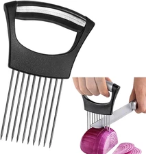 Stainless Steel Onion Holder for Slicing ，Meat Tenderizer，Fruits Vegetable Onion