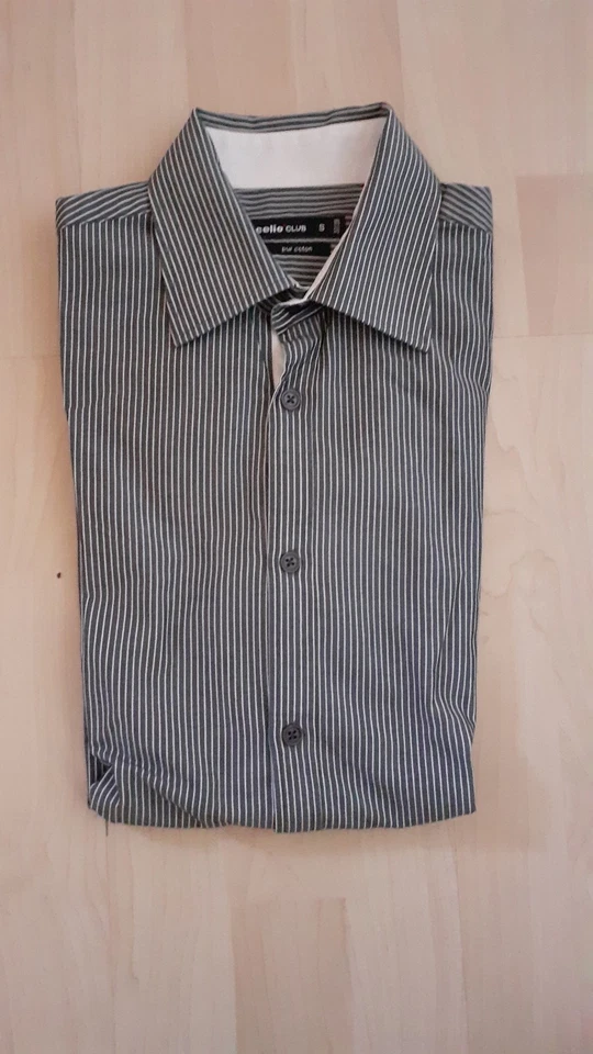 Chemise homme Célio Club taille S - Grise fines rayures blanches - Photo 1/1