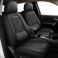 Seat Covers Compatible with Jeep Renegade 2015-2023 - Front Set - Faux Leathe...