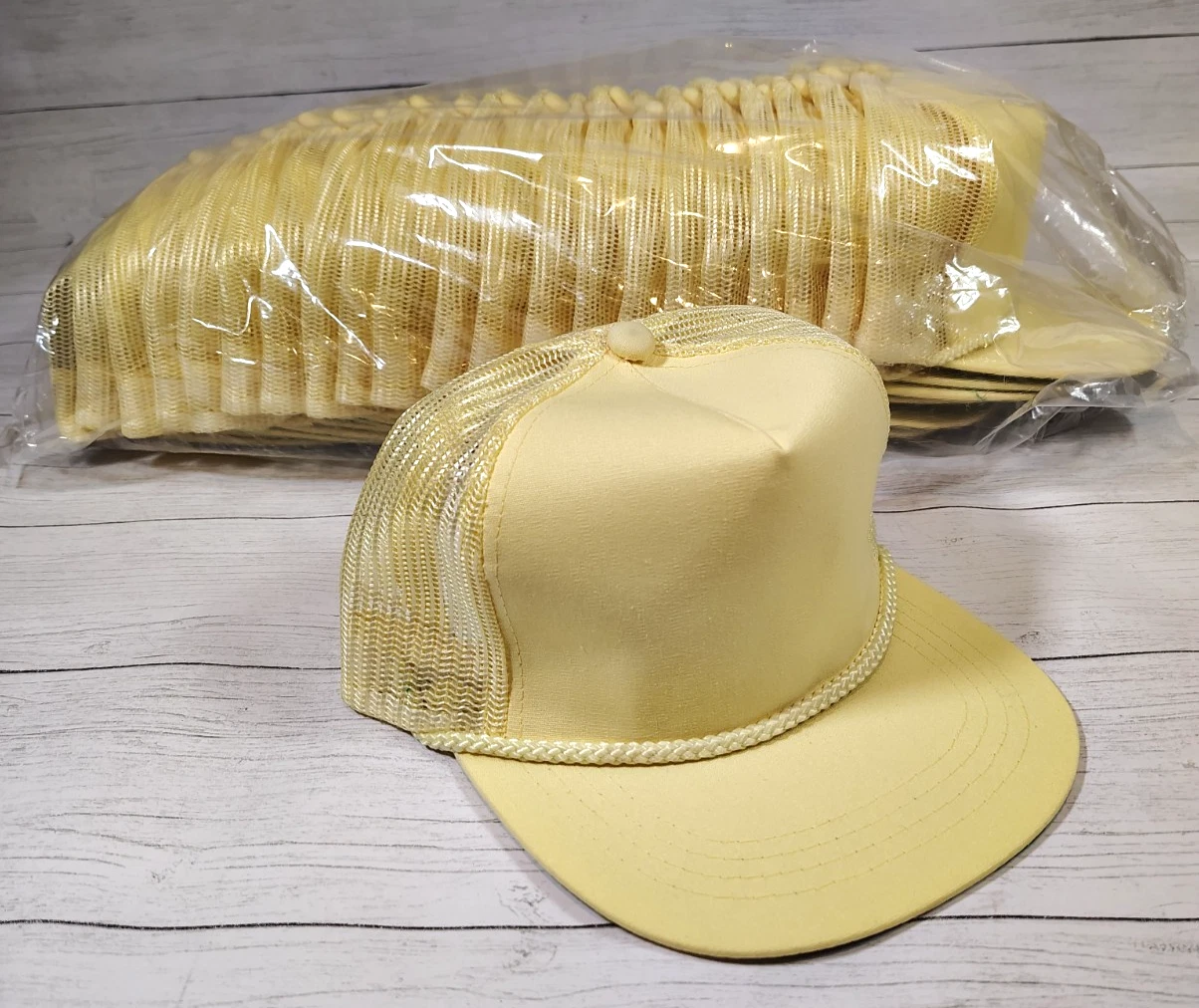 Lot Of 24, Yellow/Maize, Blank, Rope, Trucker Hat, Snapback, One Size, NEW
Opens in a new window or