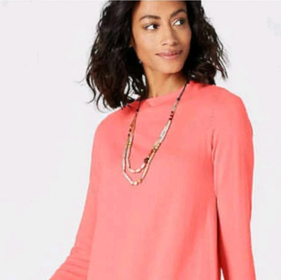 Collar J.Jill Terracota Otoño Puesta de Sol Doble Hilo Cuentas Cordón de Cuero Marrón Foto 2 de 4