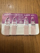 Lot of 4 Vintage Pink Lingerie Metal Garter Belt Clips Buckles