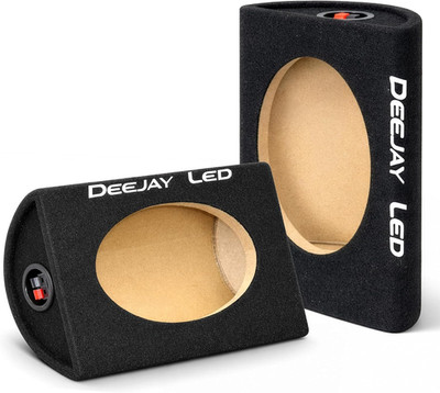 6X9 Speaker Box Enclosures (Pair), Curved Rear Design, MDF Wood with Heavy-Duty