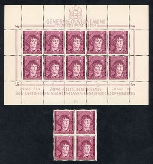 Germany Occ Poland Stamps 1943 Copernicus Death Anniv Souvenir Mini Sheet Blk 4