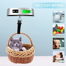 Portable Digital Luggage Scale LCD Display Hanging Weighing 110 lbs / 50 kg