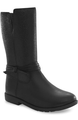 Stride Rite unisex-child Sr Jess 8 Wide Toddler Girl Sparkle Boots Black