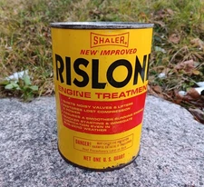 Vintage NOS Shaler New Improved Rislone Engine Treatment Oil Can Sealed Full