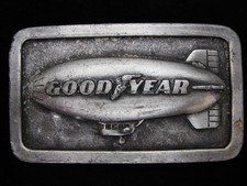 OF15101 VINTAGE 1974 GOODYEAR BLIMP TIRE RUBBER CO. PEWTER BERGAMOT BUCKLE